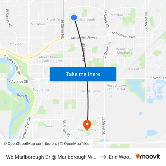Wb Marlborough Dr @ Marlborough Wy NE to Erin Woods map