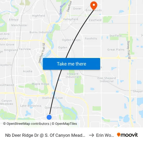 Nb Deer Ridge Dr @ S. Of Canyon Meadows Dr SE to Erin Woods map