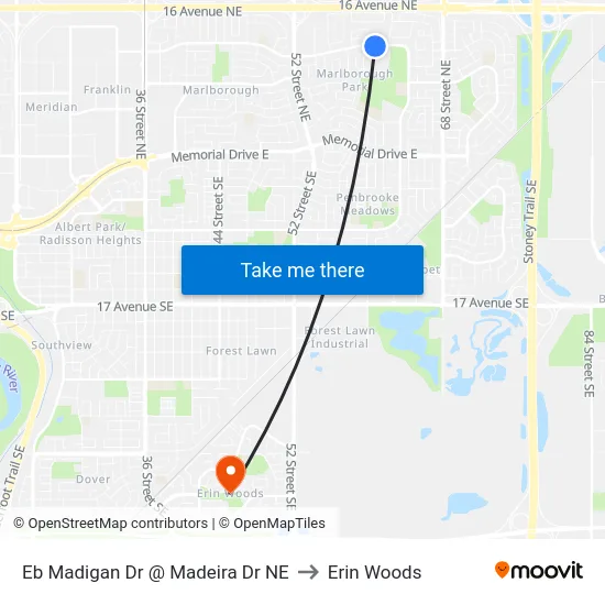 Eb Madigan Dr @ Madeira Dr NE to Erin Woods map