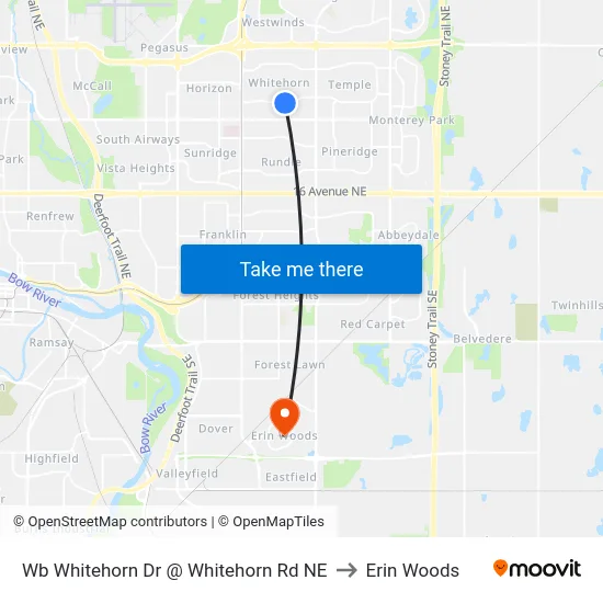Wb Whitehorn Dr @ Whitehorn Rd NE to Erin Woods map