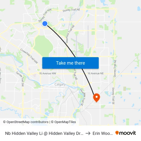 Nb Hidden Valley Li @ Hidden Valley Dr NW to Erin Woods map