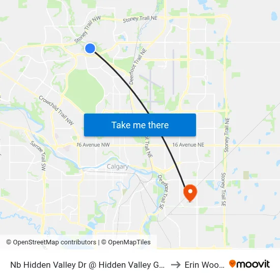 Nb Hidden Valley Dr @ Hidden Valley Gv NW to Erin Woods map