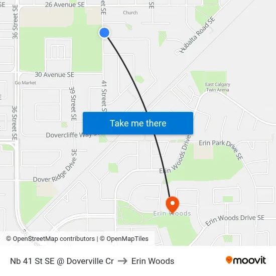 Nb 41 St SE @ Doverville Cr to Erin Woods map