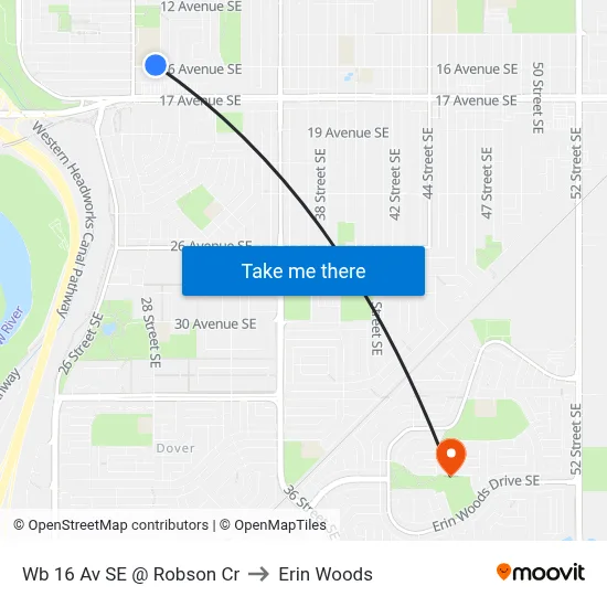 Wb 16 Av SE @ Robson Cr to Erin Woods map