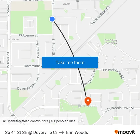Sb 41 St SE @ Doverville Cr to Erin Woods map