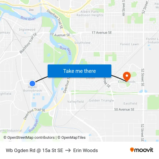 Wb Ogden Rd @ 15a St SE to Erin Woods map