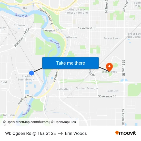 Wb Ogden Rd @ 16a St SE to Erin Woods map