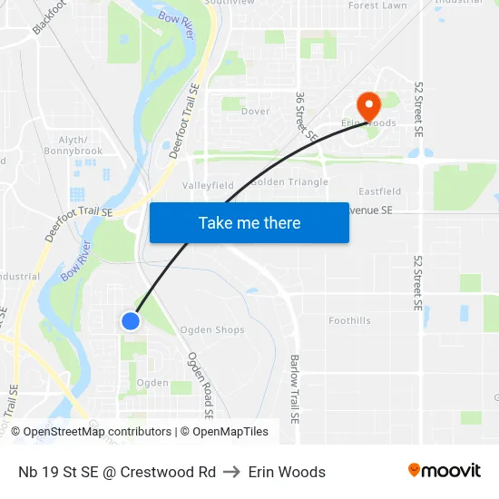Nb 19 St SE @ Crestwood Rd to Erin Woods map