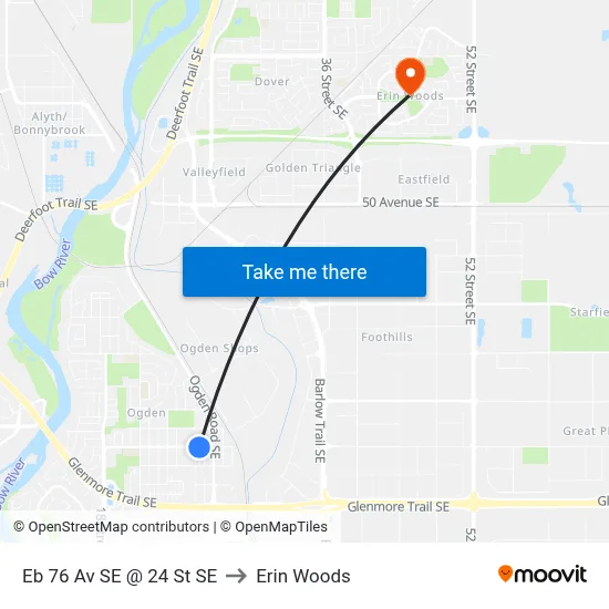 Eb 76 Av SE @ 24 St SE to Erin Woods map