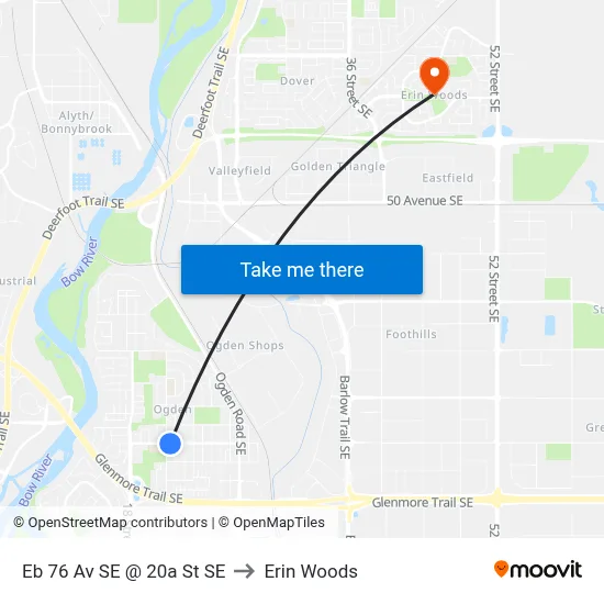 Eb 76 Av SE @ 20a St SE to Erin Woods map