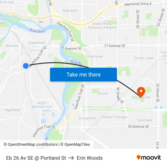 Eb 26 Av SE @ Portland St to Erin Woods map