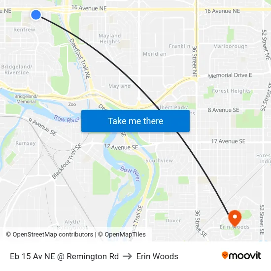 Eb 15 Av NE @ Remington Rd to Erin Woods map