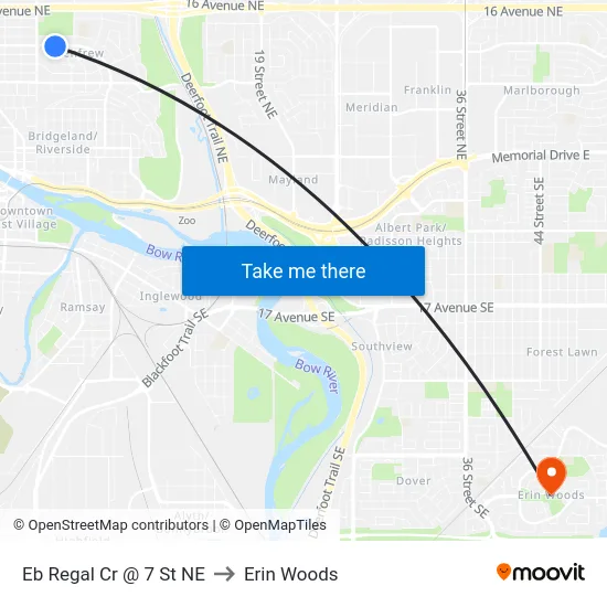 Eb Regal Cr @ 7 St NE to Erin Woods map