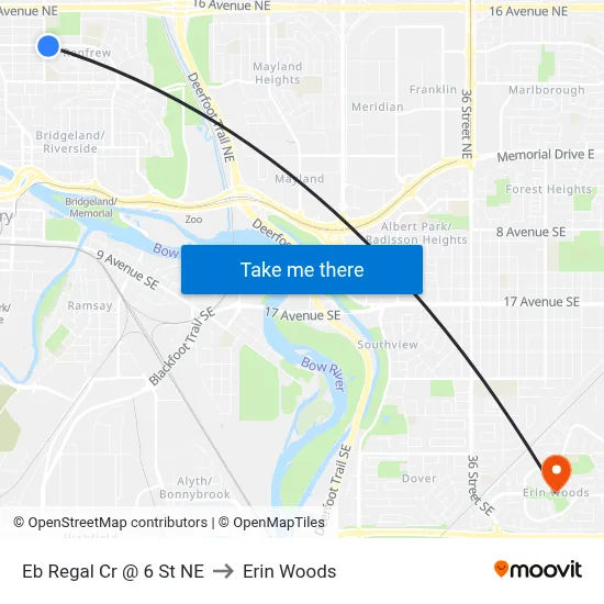 Eb Regal Cr @ 6 St NE to Erin Woods map