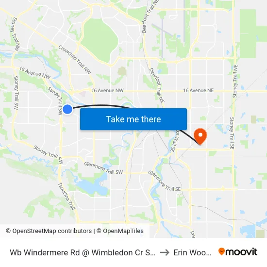Wb Windermere Rd @ Wimbledon Cr SW to Erin Woods map