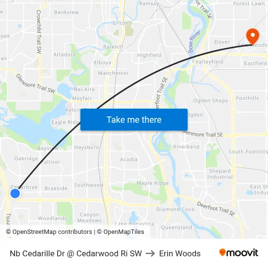Nb Cedarille Dr @ Cedarwood Ri SW to Erin Woods map
