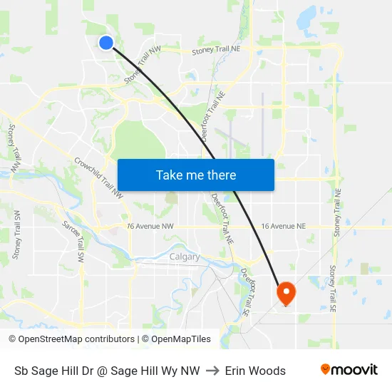 Sb Sage Hill Dr @ Sage Hill Wy NW to Erin Woods map