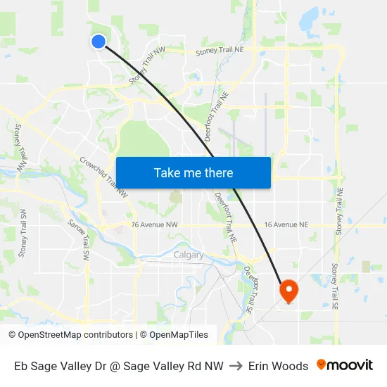 Eb Sage Valley Dr @ Sage Valley Rd NW to Erin Woods map