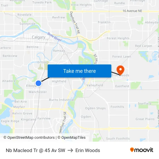 Nb Macleod Tr @ 45 Av SW to Erin Woods map