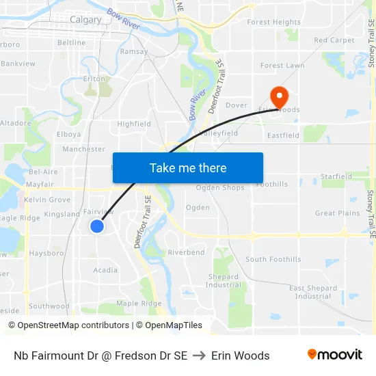 Nb Fairmount Dr @ Fredson Dr SE to Erin Woods map