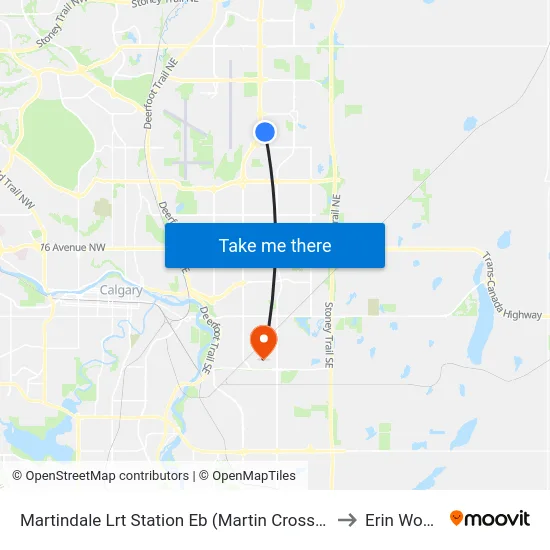 Martindale Lrt Station Eb (Martin Crossing Dr) to Erin Woods map