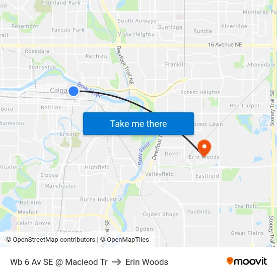 Wb 6 Av SE @ Macleod Tr to Erin Woods map