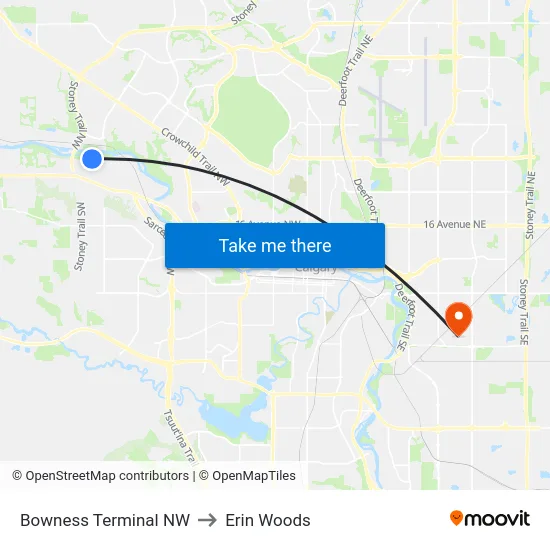 Bowness Terminal NW to Erin Woods map