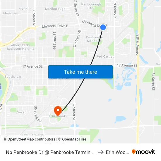 Nb Penbrooke Dr @ Penbrooke Terminal SE to Erin Woods map