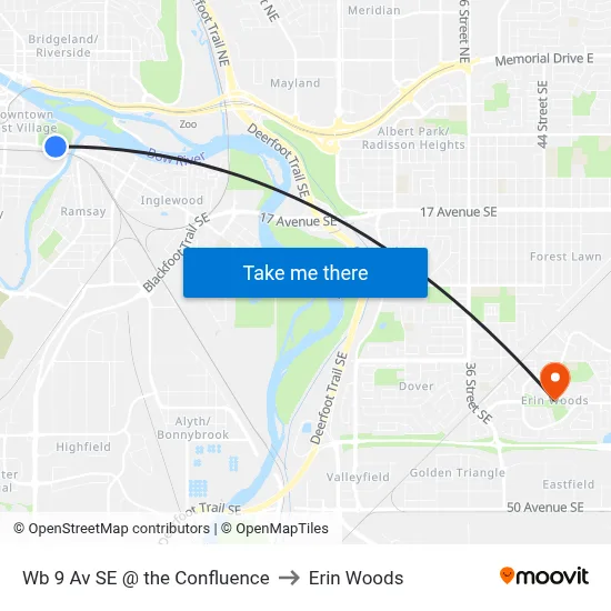 Wb 9 Av SE @ the Confluence to Erin Woods map