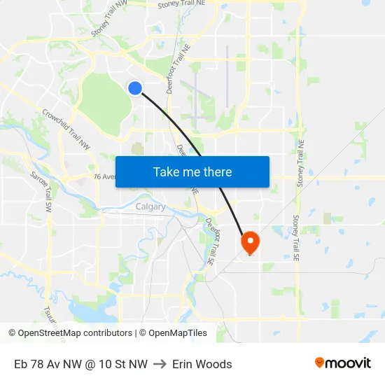 Eb 78 Av NW @ 10 St NW to Erin Woods map