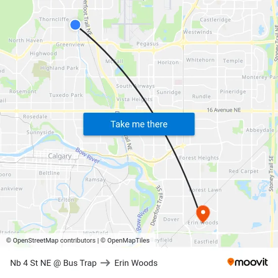 Nb 4 St NE @ Bus Trap to Erin Woods map