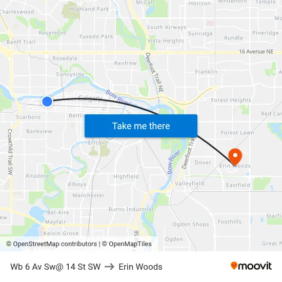 Wb 6 Av Sw@ 14 St SW to Erin Woods map