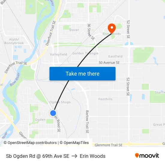 Sb Ogden Rd @ 69th Ave SE to Erin Woods map