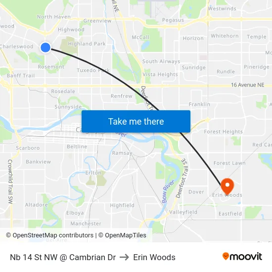 Nb 14 St NW @ Cambrian Dr to Erin Woods map