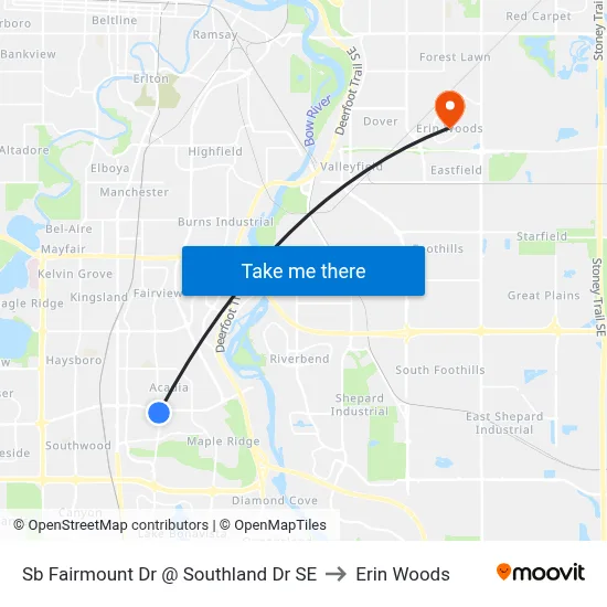 Sb Fairmount Dr @ Southland Dr SE to Erin Woods map