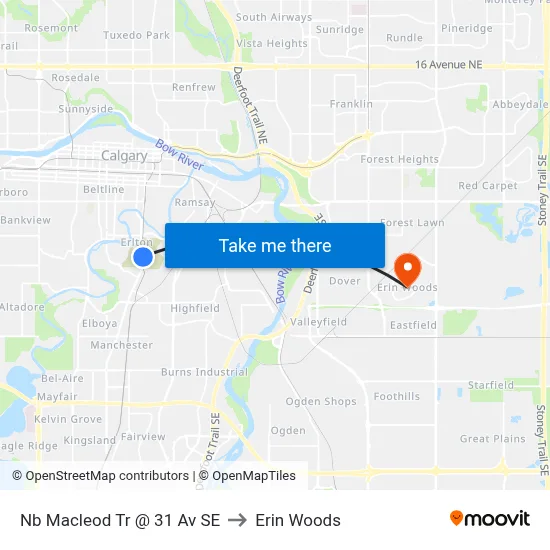 Nb Macleod Tr @ 31 Av SE to Erin Woods map