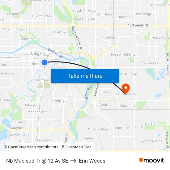 Nb Macleod Tr @ 12 Av SE to Erin Woods map
