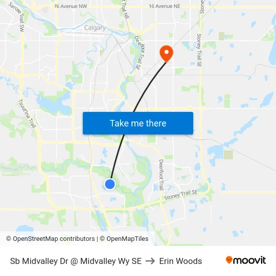 Sb Midvalley Dr @ Midvalley Wy SE to Erin Woods map