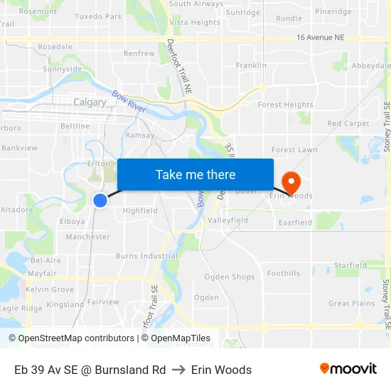 Eb 39 Av SE @ Burnsland Rd to Erin Woods map