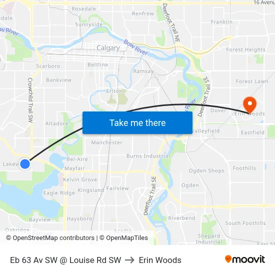 Eb 63 Av SW @ Louise Rd SW to Erin Woods map