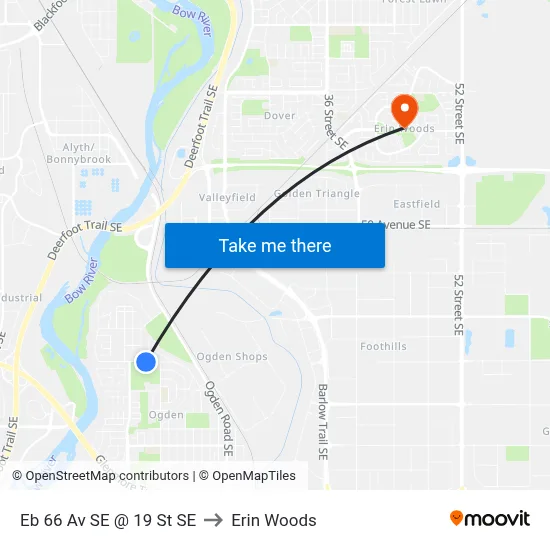 Eb 66 Av SE @ 19 St SE to Erin Woods map