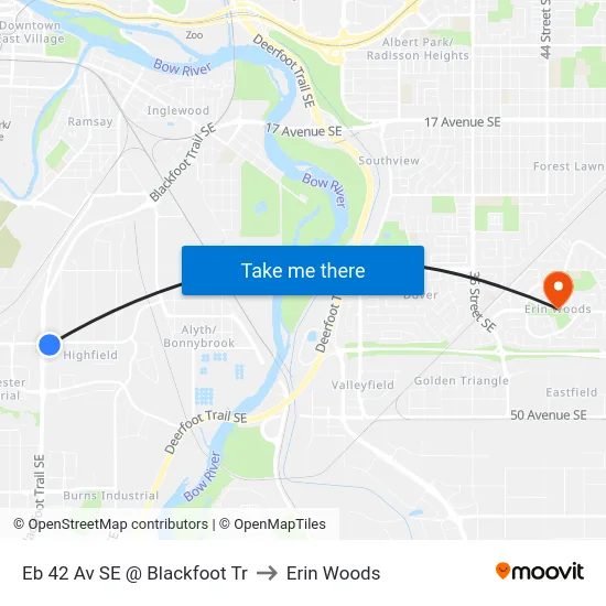 Eb 42 Av SE @ Blackfoot Tr to Erin Woods map