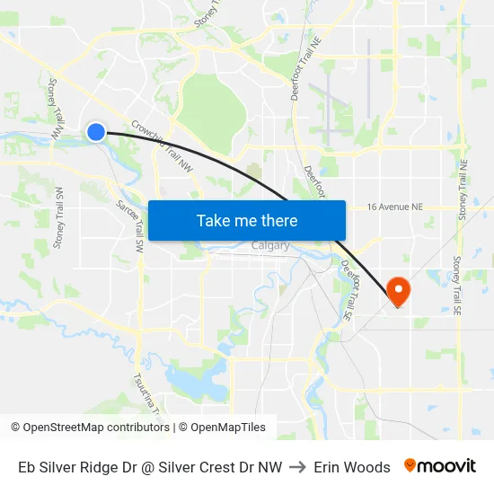 Eb Silver Ridge Dr @ Silver Crest Dr NW to Erin Woods map