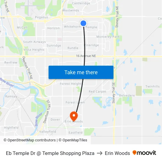 Eb Temple Dr @ Temple Shopping Plaza to Erin Woods map