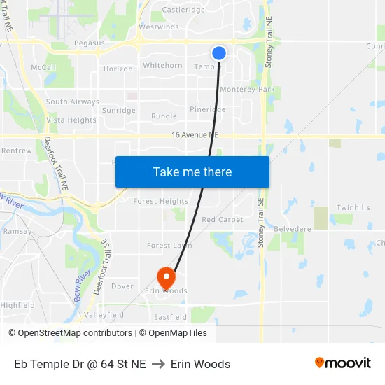 Eb Temple Dr @ 64 St NE to Erin Woods map