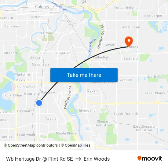 Wb Heritage Dr @ Flint Rd SE to Erin Woods map