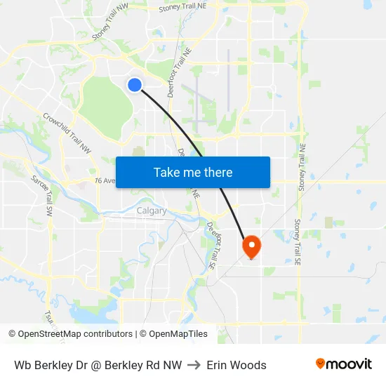Wb Berkley Dr @ Berkley Rd NW to Erin Woods map