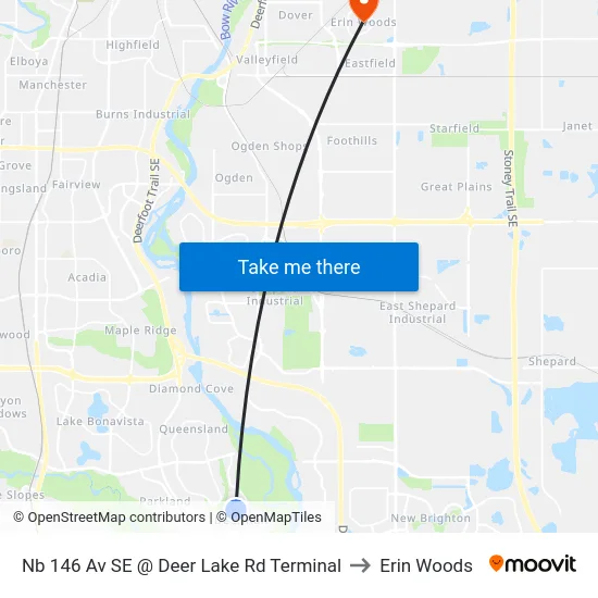 Nb 146 Av SE @ Deer Lake Rd Terminal to Erin Woods map