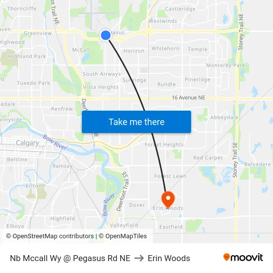 Nb Mccall Wy @ Pegasus Rd NE to Erin Woods map