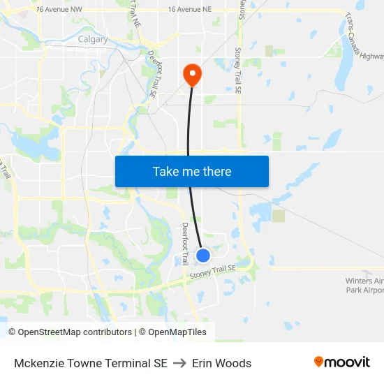 Mckenzie Towne Terminal SE to Erin Woods map